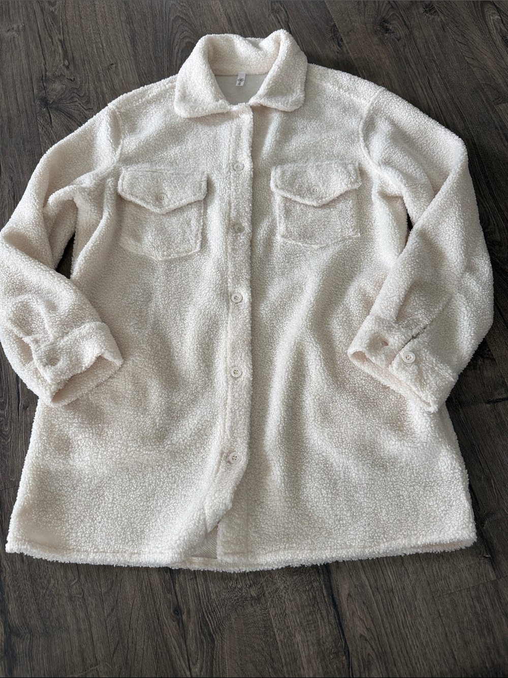 Sherpa Shacket with pockets & button down OS